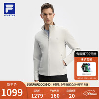 FILA 斐乐男士针织长袖外套2024冬运动基础立领上衣 至高灰-GY XL