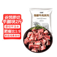 HONDO 恒都 国产谷饲原切牛腩块 2斤 偏瘦 肥瘦比1:9 生鲜牛肉 不注水不滚揉