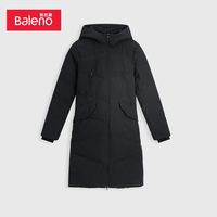 班尼路 秋冬韩版休闲纯色中长款连帽服女保暖简约服外套