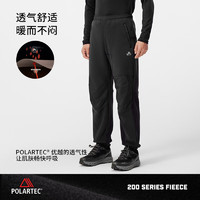 PELLIOT 伯希和 Polartec200抓绒裤男女户外登山打底裤 漫暮黑 | 轻量保暖 L