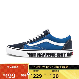 VANS 范斯 官方 Old Skool海军蓝清爽男女鞋板鞋 蓝色 36.5