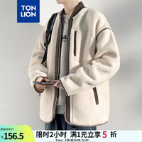 TONLION 唐狮 男士棒球领仿羊羔毛外套 WP