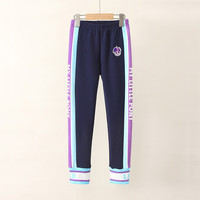 小马宝莉女童休闲加绒打底裤2024秋冬中大童女孩修身保暖儿童外穿长裤潮 4114藏青色【加绒】 120