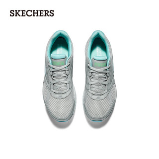 斯凯奇（Skechers）女鞋冬季保暖运动鞋专业跑步鞋软底减震轻便休闲鞋鞋128285 灰色/蓝色/GYBL 38.5