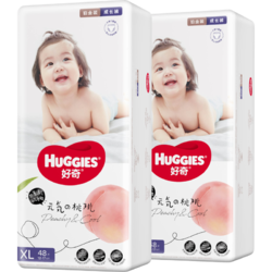 HUGGIES 好奇 铂金装成长裤XL96片(12-17kg)加大号婴儿尿不湿小桃裤超薄透气