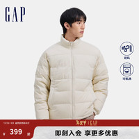 Gap男女装2024秋冬刺绣logo小立领防风羽绒服纯色外套678656 象牙白 175/96A(L) 亚洲尺码