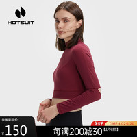 HOTSUIT 后秀 女运动短上衣高弹修身宠肤排汗运动t恤