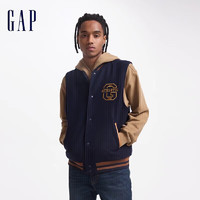 Gap 盖璞 男女装2024秋季新款贴布绣logo无袖棒球服外套撞色背心639071