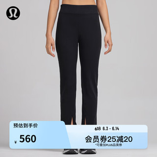 lululemon丨Sueded Terry 女士裤脚侧开口高腰长裤 *新年款 LW5GAIA 黑色 S