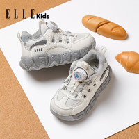 ELLE kids ELLEKIDS童鞋儿童运动鞋保暖男童加绒棉鞋2024冬季女童鞋子 米白灰二棉 36码 内长22.6/适合脚长21.6