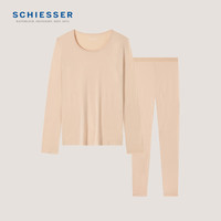 舒雅（Schiesser）女士3A抑菌美雅碧抗起球抗静电保暖秋衣秋裤套装40/19212W 肤色 L L【60-65公斤】