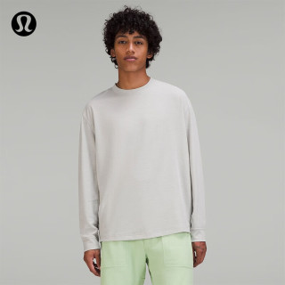 lululemon 丨Relaxed Fit 男士训练宽松款长袖 T 恤 LM3DIFS 灰白 XL