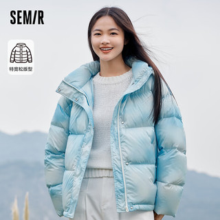 森马（Semir）森马羽绒服女晕染满印连帽面包服潮流冬季甜酷oversize外套设计感