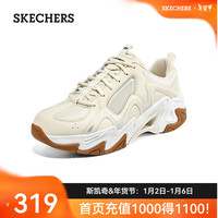 斯凯奇（Skechers）秋季款时尚绑带运动鞋跑步 894162 自然色/黑色/NTBK 44