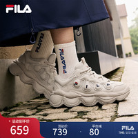 FILA 杨幂同款斐乐女鞋豌豆鞋运动鞋2024冬休闲鞋厚底老爹鞋 燕麦棕-OM 35.5