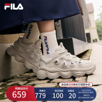 FILA 杨幂同款斐乐女鞋豌豆鞋运动鞋2024冬休闲鞋厚底老爹鞋 燕麦棕-OM 38