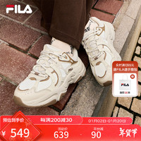 FILA 斐乐女鞋火星3复古跑步鞋2024冬季老爹鞋休闲运动鞋 芦笋白/冻露黄-EP 36.5