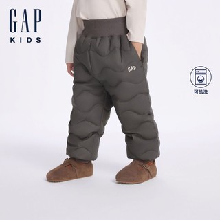 百亿补贴：Gap 男女幼童同款2024秋季新款logo松紧绗线保暖羽绒裤儿童长裤