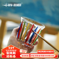 MHW-3BOMBER轰炸机咖啡玻璃杯 澳白杯拿铁杯水杯 简约复古Dirty咖啡杯子 Wright手绘系列- 280ml