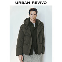 URBAN REVIVO 男装时尚纯色百搭宽松连帽羽绒服UMU140034