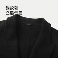 HLA/海澜之家轻商务经典系列大衣24秋冬新纯羊毛戗驳领厚外套男