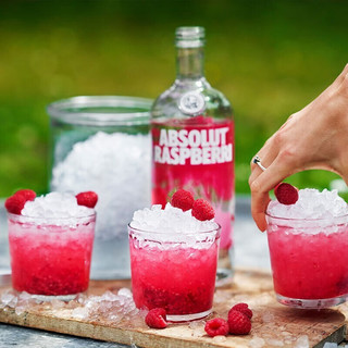 绝对伏特加（Absolut Vodka）洋酒原味 瑞典烈酒鸡尾酒 调酒基酒 绝对覆盆莓味 700mL 2瓶