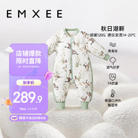 EMXEE 嫚熙 婴儿睡袋秋冬纱罗桑蚕丝儿童宝宝恒温防踢被 秋日湖畔80码