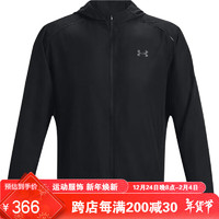 安德玛（Under Armour）男子外套跑步训练运动服舒适夹克外套1376795 黑色001 M