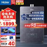 移动端、京东百亿补贴：Haier 海尔 天然气热水器家用13升/16升燃气热水器海尔天燃气恒温节能省气聚热恒温仓月光白色智能WiFi 16L