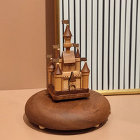 木易 飞屋环游记八音盒实木摆件欧式城堡行星轨迹发条音乐盒花之圆舞曲 欧式城堡八音盒《花之圆舞曲》