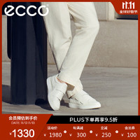 爱步（ECCO）休闲鞋男 2024年秋季男士男鞋魔术贴牛皮休闲板鞋 柔酷525434 白色52543401007 43