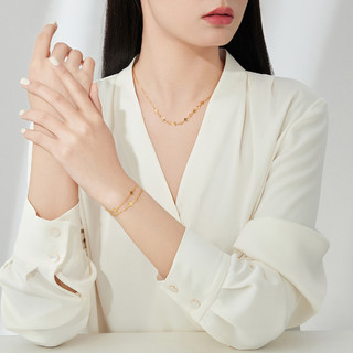 CHOW TAI FOOK 周大福 精致星芒黄金项链女 星星一体链足金计价EOF1168礼物