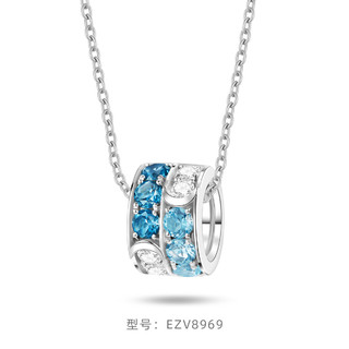 CHOW TAI FOOK 周大福 ENZO「丛林系列」18K金托帕石钻石吊坠女EZV8969礼物