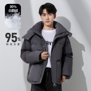 bobby bizz羽绒服男款2024短款时尚95%白鹅绒加厚保暖外套