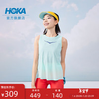 HOKA ONE ONE 新款女款夏季专业跑步背心舒适透气运动轻薄修身干爽 碧空色 L