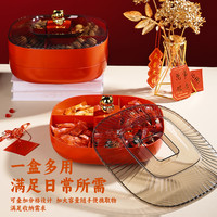 GRASEY 新年果盘招财猫旋转果盘 单层