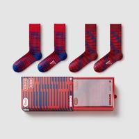 红色计划505C长袜男女结婚盒保暖袜龙年本命年袜秋冬2双