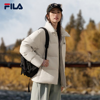 FILA 款羽绒服2024冬保暖多彩女外套通勤商务上衣 蒸汽白