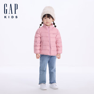 GAP【大小童同款】男女童2024秋季小熊logo立领羽绒服