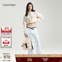 卡尔文·克莱恩 Calvin Klein 女包24春季简约绣标翻盖抽绳口大容量旅行双肩背提包DH3615