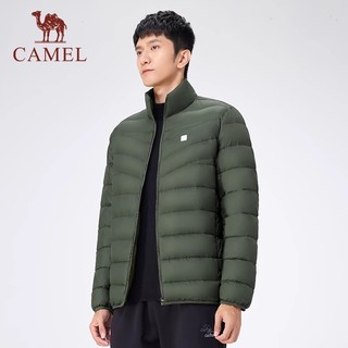 88VIP：CAMEL 骆驼 运动85灰鸭绒立领短款羽绒服男2024冬季新款轻薄保暖休闲外套