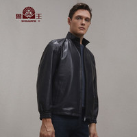 兽王皮夹克皮衣男 立领薄款真皮皮衣男士短款拉链商务休闲单皮皮衣秋 黑色 50(175/L)
