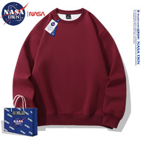 NASA联名美式加绒加厚长袖卫衣男女款秋冬季休闲运动内搭圆领