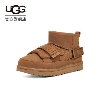 UGG 秋季女士经典时尚舒适圆头平底束带时尚休闲短靴雪地靴