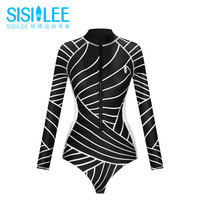 SISII LEE SISIILEE西西里女士长袖防晒冲浪服 保守显瘦冲浪连体温泉泳衣