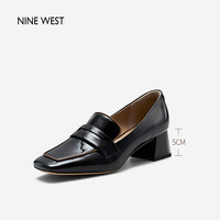 Nine West/玖熙平底鞋单鞋高跟鞋乐福鞋休闲鞋板鞋 NH373007FK黑色 35