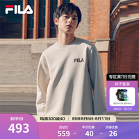 FILA 斐乐男子套头卫衣2024秋时尚休闲宽松针织长袖上衣 燕麦色-BG M