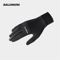 萨洛蒙（Salomon）中性款 户外运动舒适保暖透气可触屏手套 CROSS WARM GLOVE 深黑色 C18976 L