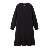 佐丹奴 女装连衣裙 小高圆领双面布针织鱼尾 13464764 51黑色 S 小码