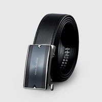 【不锈钢】金利来激光底纹头层牛皮自动扣腰带男商务通勤裤带